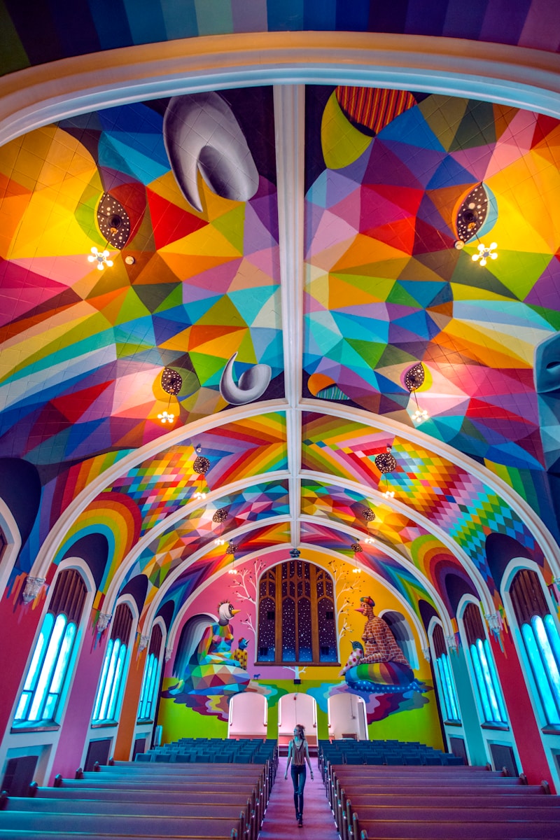 multicolored wall paint art